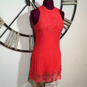 J. Gee Sleeveless Coral Lace Dress